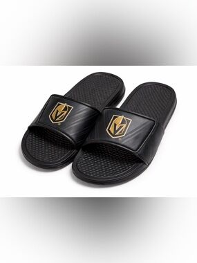 Vegas Golden Knights Black & Gold Slide Sandals